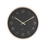 Wanduhr Gold Elegance Schwarz - Metall - 30 x 30 x 4 cm