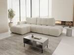 Ecksofa SILE L Beige - Armlehne beidseitig montierbar - Ecke davorstehend links - Ottomane davorstehend links