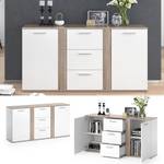 Sideboard Novelli mit 2 Türen Eiche Sonoma Dekor - Weiß