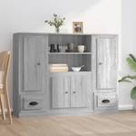 Highboard 3er Set DE9092 Eiche Grau Dekor