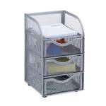 Schreibtischorganizer Mesh 3 Schubladen Silber