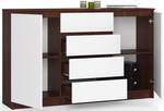 Commode K160 2T 4S CLP Imitation wengé - Blanc