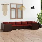 Garten-Lounge-Set (7-teilig) 3013633-21 Braun - Rot - Metall - Polyrattan - 70 x 60 x 70 cm