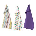 Geschirrtücher Set 3tlg lila bun Violett - Textil - 50 x 1 x 70 cm