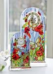Tischuhr Tiffany - Schmetterlinge Glas - 6 x 32 x 15 cm