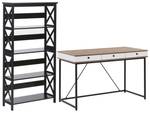Büromöbel-Set FOSTER 2-tlg Schwarz - Braun - Weiß - Holzwerkstoff - 120 x 152 x 60 cm