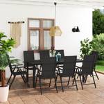 Garten-Essgruppe (9-teilig) 3060051 Schwarz - Metall - Polyrattan - 90 x 74 x 190 cm