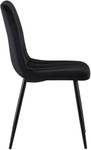 Chaise salle à manger Dijon Lot de 4 Noir - Fourrure synthétique