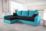 Ecksofa CHIEV Schwarz - Blau - Ecke davorstehend links