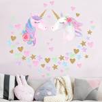 Wandtattoo Aquarell Einhorn Glitzer Set 150 x 95 cm