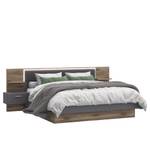 Doppelbett Valerie 1 mit LED Grau - Holzwerkstoff - 287 x 210 x 99 cm