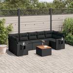 Gartensitzgruppe K490(8-tlg) Schwarz - Massivholz - 69 x 62 x 62 cm