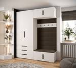 Garderobe Inova 1 Z12 Schwarz - Braun - Weiß - Schwarz