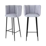 Tabouret de bar Rosy (Lot de 2) Gris