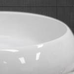 Waschbecken Rund 400x350x155 mm Weiß Weiß - Keramik - 40 x 16 x 40 cm