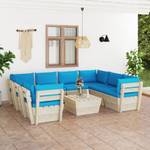 Gartensitzgruppe K5463(9-tlg) Blau - Massivholz - 65 x 60 x 60 cm