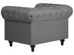 Fauteuil CHESTERFIELD Gris - Gris lumineux - Chêne foncé - 112 x 79 x 85 cm