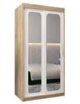 Armoire à portes coulissantes promo t3 Imitation chêne de Sonoma - Blanc - Largeur : 100 cm - 2 porte