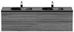 Badmöbel Compose 160 schwarzes Braun - Holzwerkstoff - 50 x 47 x 160 cm