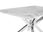 Table de salle à manger SABROSA Gris - Argenté - Blanc - Verre - 90 x 75 x 160 cm
