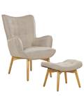 Fauteuil VEJLE Beige - Chêne clair - Textile