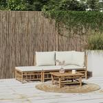 Salon de jardin 3028492-2 (lot de 3) Blanc - Bambou - 69 x 65 x 69 cm