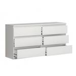 Grande commode 2x3 tiroirs blanc Blanc - Bois manufacturé - 154 x 80 x 42 cm