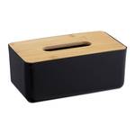 Boîte à mouchoirs couvercle en lot de 4 Noir - Marron - Bambou - Matière plastique - 23 x 10 x 13 cm
