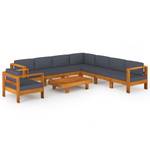 Garten-Lounge-Set (9-teilig) 3006534-11 Grau - Massivholz - Holzart/Dekor - 60 x 25 x 100 cm