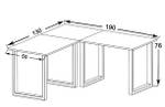 Schreibtisch Lona Weiß - Holzwerkstoff - 190 x 76 x 50 cm