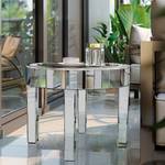 Couchtisch Silber Glas mit Deko Diamant Silber - Holzwerkstoff - Glas - 60 x 50 x 60 cm