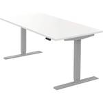 Höhenverstellbarer Schreibtisch Homedesk Weiß - Breite: 160 cm - Silber