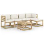 Garten-Lounge-Set 3016481-5 (6-teilig) Weiß - Holzwerkstoff - Holzart/Dekor - 64 x 70 x 64 cm