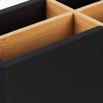 Organiseur bureau noir 4 compartiments Noir - Marron - Bambou - 21 x 8 x 9 cm