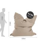 Sitzsack Outdoor XXL mit Schutzhülle Beige - 125 x 155 cm