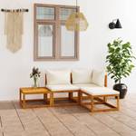 Garten-Lounge-Set Weiß - Textil - Holzart/Dekor - 70 x 60 x 70 cm