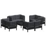 Garten-Lounge-Set Schwarz