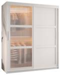 ARMOIRE À PORTES COULISSANTES FLUTES Largeur : 150 cm - Argenté