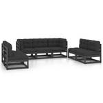 Salon de jardin 3009899-2 (lot de 7) Anthracite - Noir