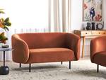 2-Sitzer Sofa LOEN Schwarz - Orange - Textil