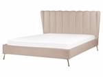 Lit double MIRIBEL Beige - Doré - Taupe - Largeur : 187 cm