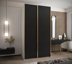 Armoire Lux 1 Noir - Doré - Blanc - Largeur : 130 cm