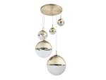 Kugel Pendelleuchte Glas Gold, 5-flammig Gold