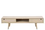 Table de télévision Cent Blanc - En partie en bois massif - 160 x 43 x 38 cm