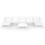 Garten-Lounge-Set (8-teilig) 3009737-1 Weiß - Massivholz - Holzart/Dekor - 70 x 30 x 70 cm