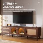 TV-Lowboard Coeus Ⅲ Braun - Holzwerkstoff - Metall - Polyrattan - 40 x 50 x 180 cm