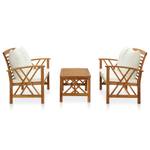 Garten-Lounge-Set (3-teilig) 3004236-1 Braun - Weiß