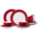 Kaffeeservice Doppio 12-teilig Rot - Ton - Porzellan - 1 x 1 x 1 cm