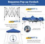 3x3m Faltpavillon, Pop Up Gartenpavillon Blau