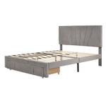 Lit double M101 Gris - Bois manufacturé - 145 x 106 x 208 cm